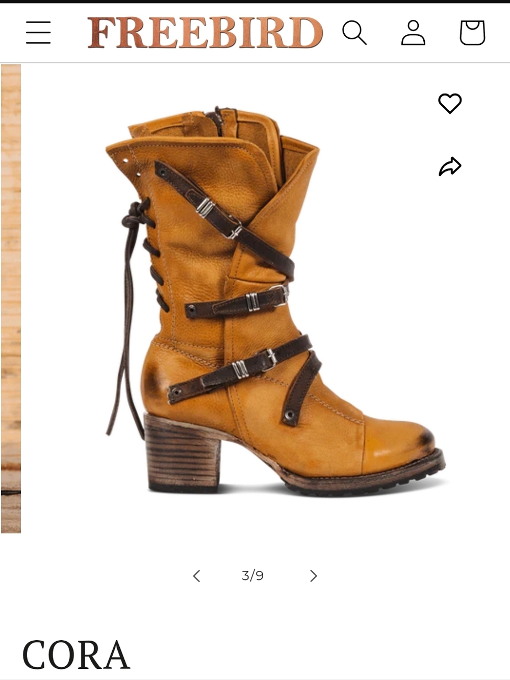 Freebird CORA Soft Tan Leather Boots